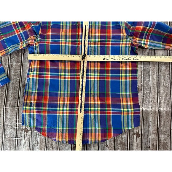 Polo Ralph Lauren custom fit Shirt size M color blue / purple Plaid NWT $125 - Picture 3 of 6